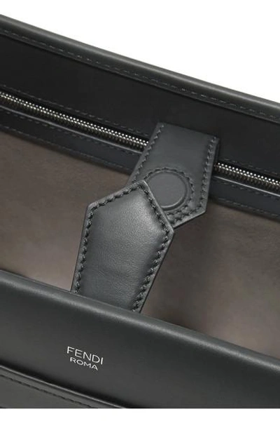 Shop Fendi Runaway Small Leather Tote In Black