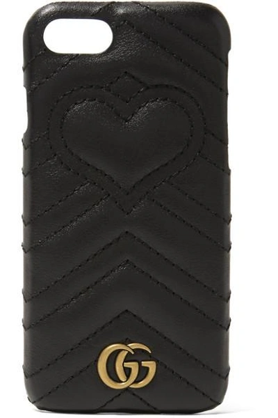 Shop Gucci Gg Marmont Quilted Leather Iphone 7 Case In Black