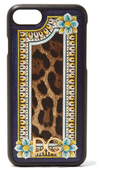 Shop Dolce & Gabbana Printed Textured-leather Iphone 7 Case In Leopard Print