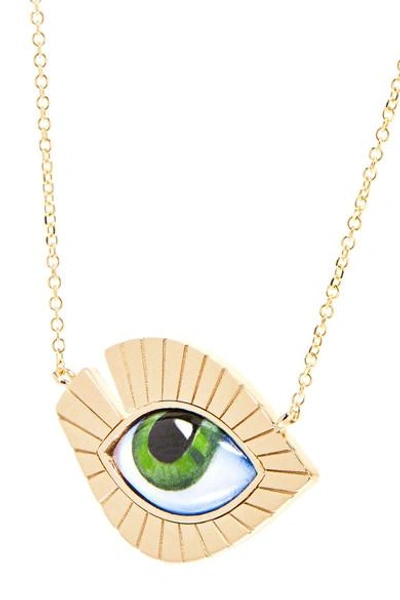 Shop Lito Tu Es Partout 14-karat Gold And Enamel Necklace