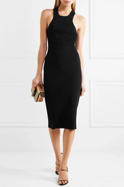 Shop Tom Ford Cashmere And Silk-blend Midi Dress In Black