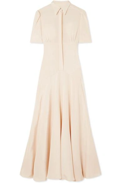 Shop Hillier Bartley Plimpton Silk-crepe Midi Dress In Cream
