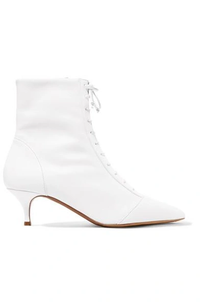 Shop Tabitha Simmons Emmet Lace-up Leather Ankle Boots In White