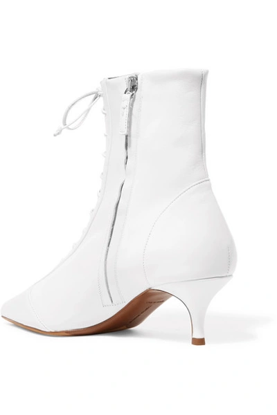 Shop Tabitha Simmons Emmet Lace-up Leather Ankle Boots In White