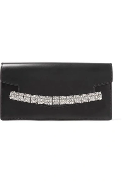 Shop Calvin Klein 205w39nyc Crystal-embellished Leather Clutch