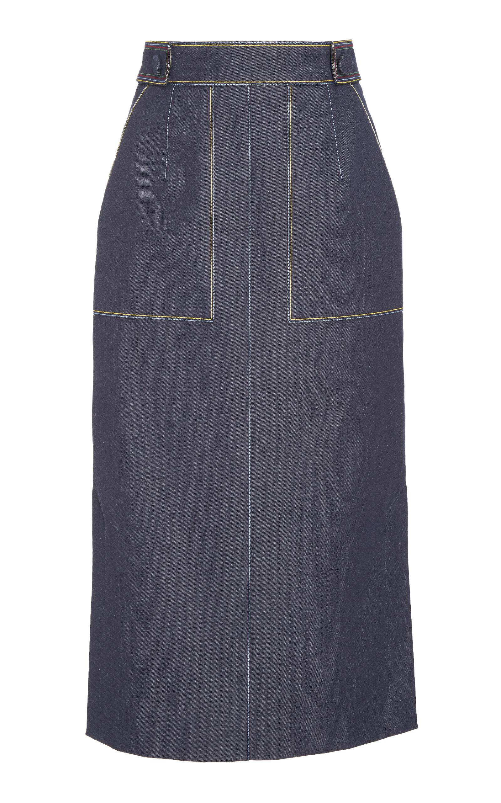 Carolina Herrera Pencil Skirt With Pockets In Navy | ModeSens