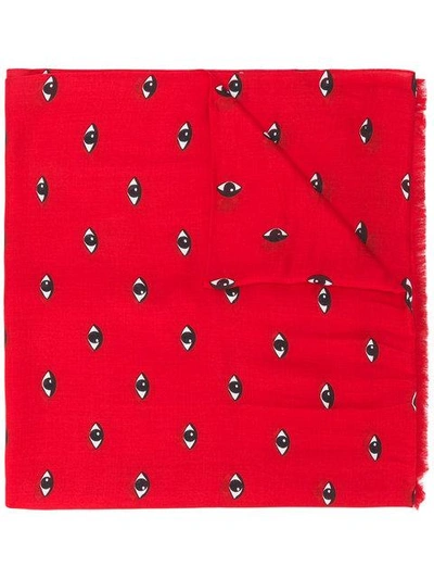 Shop Kenzo Eye Scarf In Red