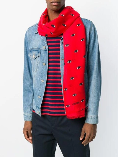 Shop Kenzo Eye Scarf In Red