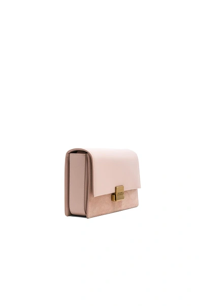 Shop Saint Laurent Medium Leather & Suede Bellechasse Satchel In Pink