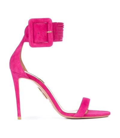 Shop Aquazzura Pink Casablanca Sandals