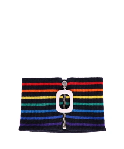Shop Jw Anderson Wool Zipped Neckband In Multicolor