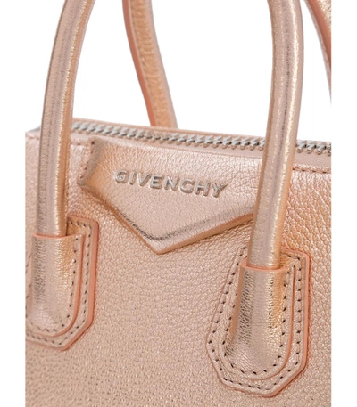 Shop Givenchy Rose Gold Mini Antigona Tote Bag