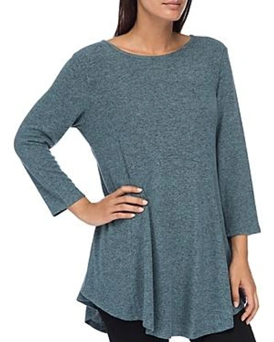 Shop B Collection By Bobeau Brushed Tunic Top In Frosted Teal