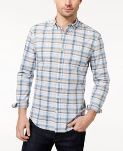 Shop Tommy Hilfiger Men's Bruce Plaid Custom-fit Shirt, Created For Macy's In Blue