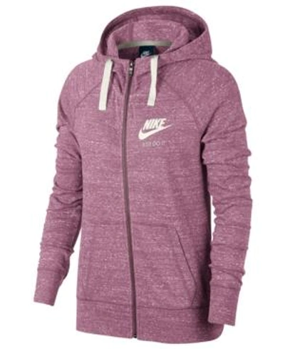 Shop Nike Gym Vintage Full-zip Hoodie In Elemental Pink/sail