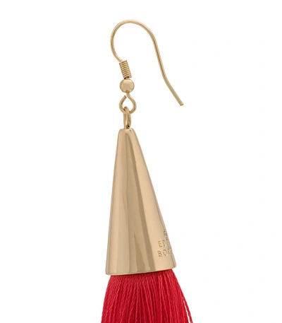 Shop Eddie Borgo Red Long Silk Tassel Earrings