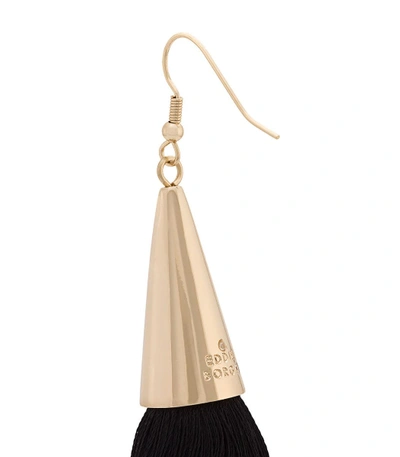 Shop Eddie Borgo Black Long Silk Tassel Earrings