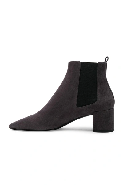 Shop Saint Laurent Loulou Suede Chelsea Boots In Grey