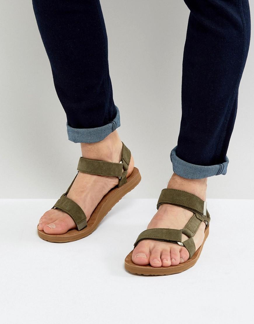 green teva sandals