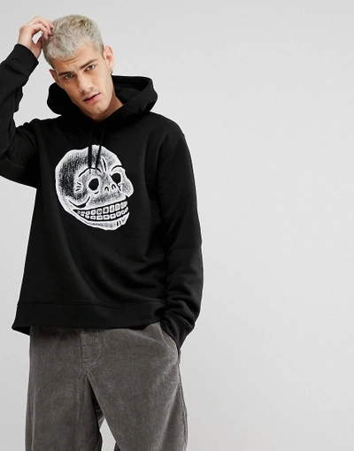 Cheap Monday Logo Skull Hoodie Black - Black | ModeSens