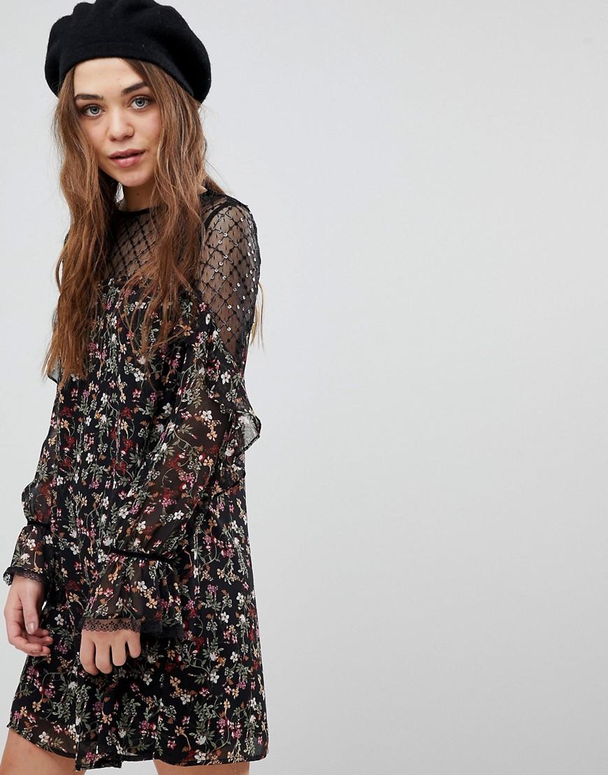 new look floral mesh dress