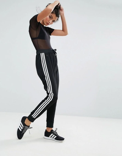 Adidas Originals Black Three Stripe Drop Crotch Pants - Black | ModeSens