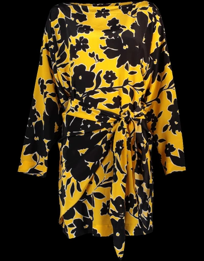 Shop Michael Kors Shift Dress With Pareo In Lemon