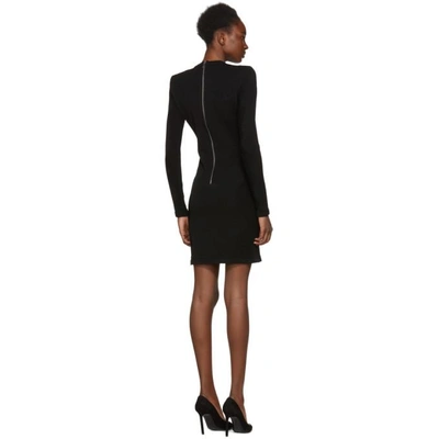 Shop Balmain Black Lace Dress In C0100 Noir