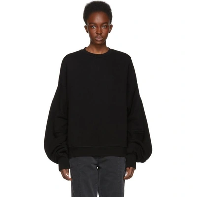 Shop R13 Black Pleated Sleeve Sweatshirt