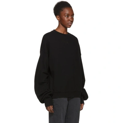 Shop R13 Black Pleated Sleeve Sweatshirt