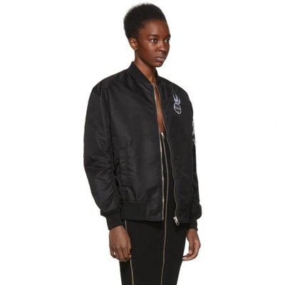 Shop Mcq By Alexander Mcqueen Mcq Alexander Mcqueen Black Patches Ma-1 Bomber Jacket In 1000 Black