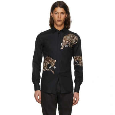 Shop Dolce & Gabbana Dolce And Gabbana Black Leopard Shirt In N000 Black
