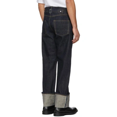 Shop Alexander Mcqueen Blue Cuffed Jeans In 4142 Blue