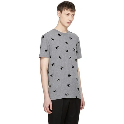 Shop Mcq By Alexander Mcqueen Mcq Alexander Mcqueen Grey And Black Swallow T-shirt In 1244.stngry