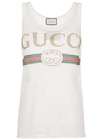 Shop Gucci Fake Logo Vest Top