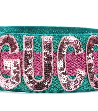 Shop Gucci Sequinned Headband In Multicoloured
