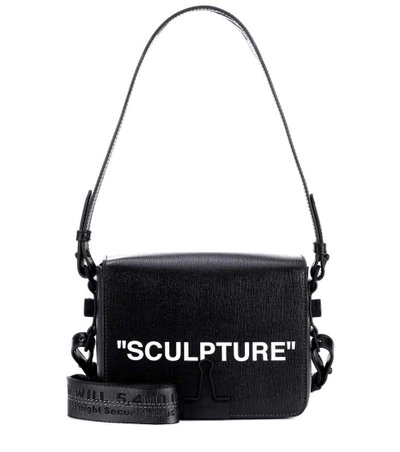 Shop Off-white Binder Clip Leather Shoulder Bag