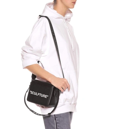 Shop Off-white Binder Clip Leather Shoulder Bag
