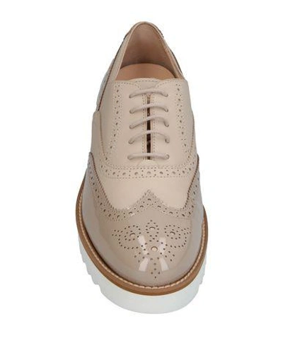 Hogan Lace-up Shoes In Beige