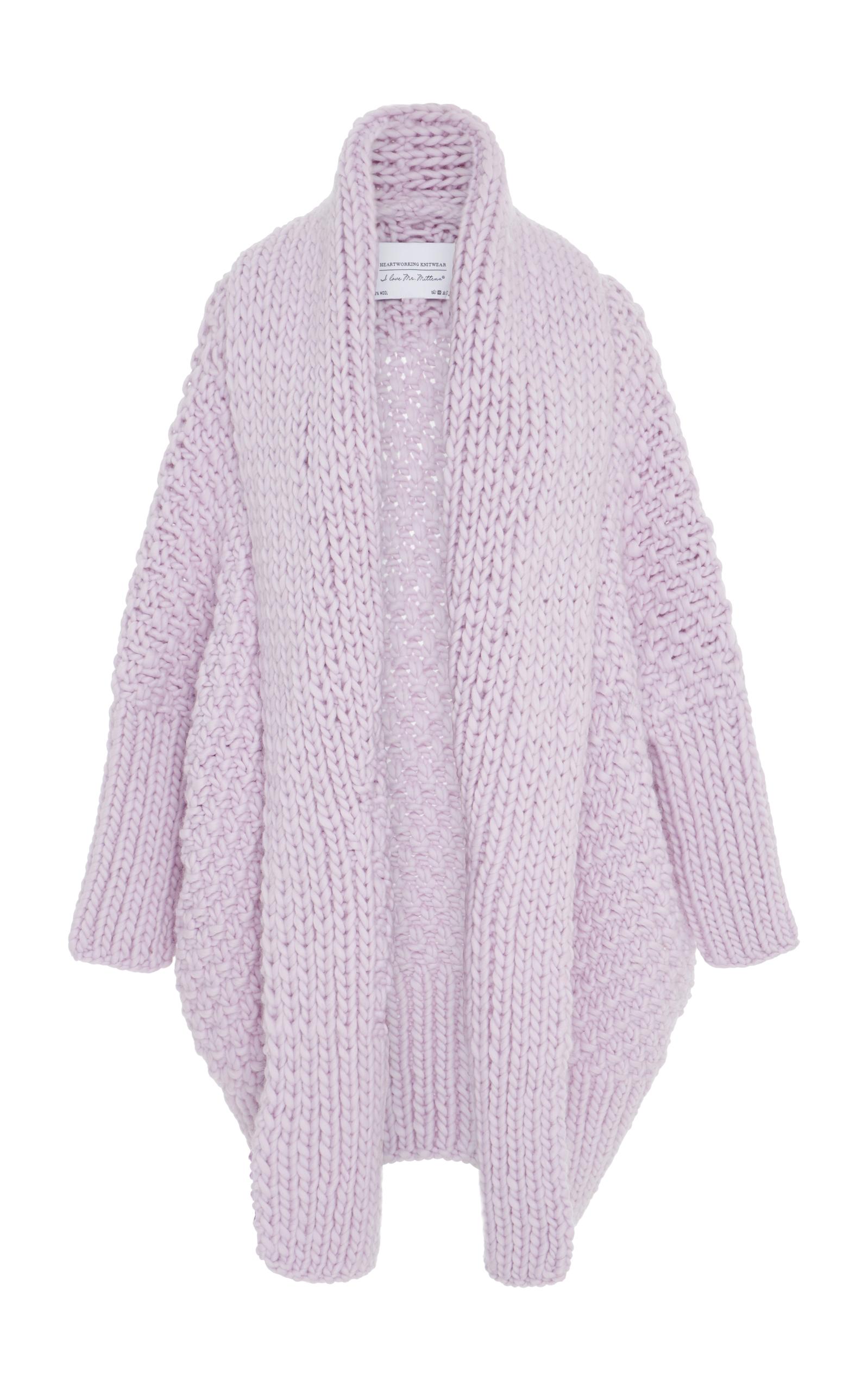 oversized purple cardigan