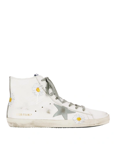 Shop Golden Goose Francy Painted Daisy High-top Sneakers