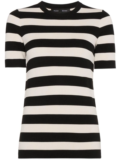 Shop Proenza Schouler Stripe Short Sleeve Crew Neck Top