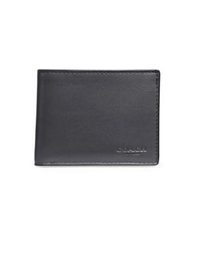 Shop Coach Leather Bi-fold Wallet In Graphite
