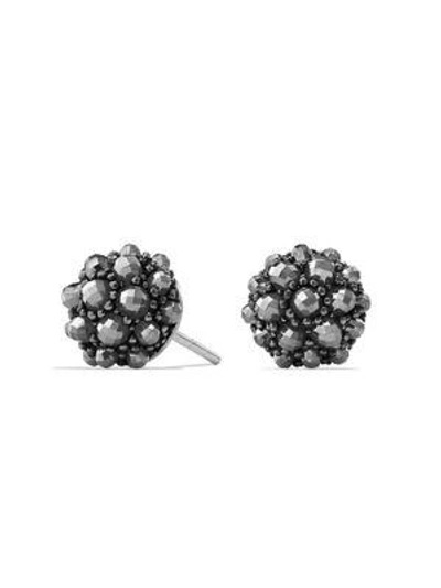 Shop David Yurman Cable Berries Faceted Gemstone & Stainless Sterling Earrings In Garnet