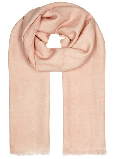 Shop Ama Pure Peach Wool Scarf In Pink