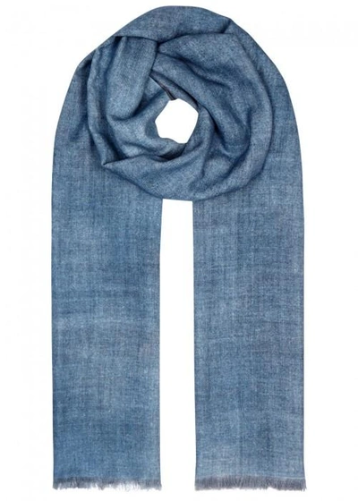 Shop Ama Pure Light Blue Wool Scarf