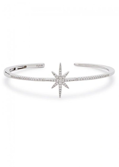 Shop Apm Monaco Meteorites Crystal-embellished Star Cuff In Silver