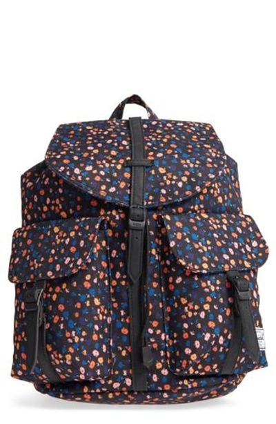 Shop Herschel Supply Co X-small Dawson Backpack - Black In Black Mini Floral