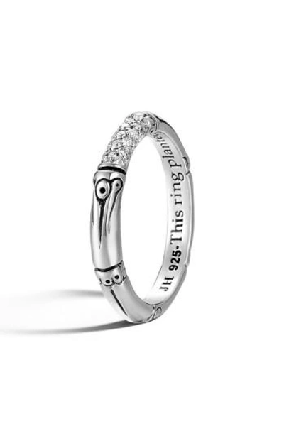 Shop John Hardy 'bamboo' Pave Diamond Ring In Silver