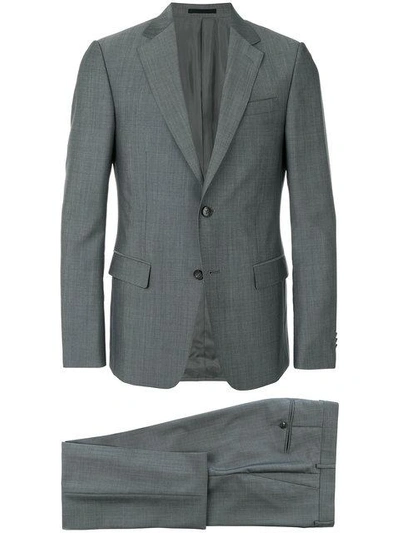 Shop Z Zegna Slim Sharkskin Suit In Grey